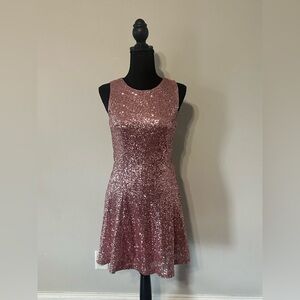 Elegant Pink Sequin Dress